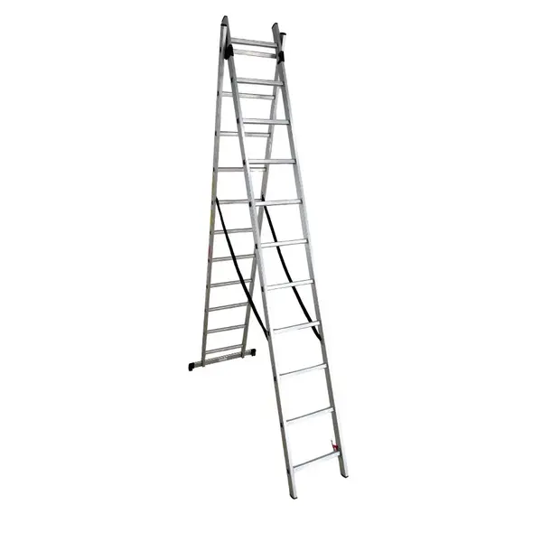 Scara combinata din aluminiu MESTERINO TOOLS MTJL206-2X11, 2X11 trepte, 5.46 metri, greutate maxima suportata 150 kg