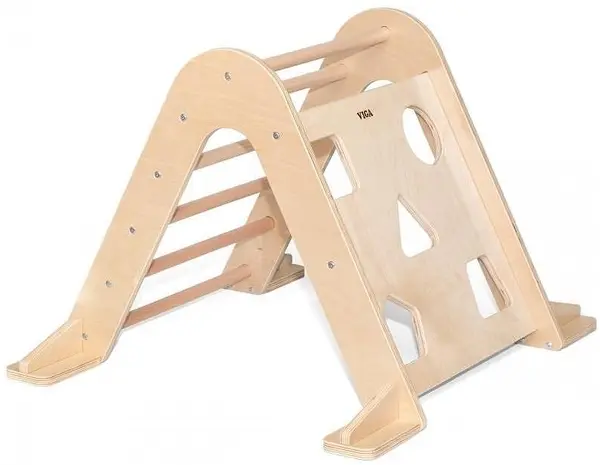 Scară de lemn Viga Toys - Triunghi de cățărat, Montessori