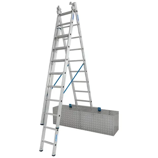 Scara multifunctionala cu functie de egalizare din aluminiu Stabilo, 3x8 trepte