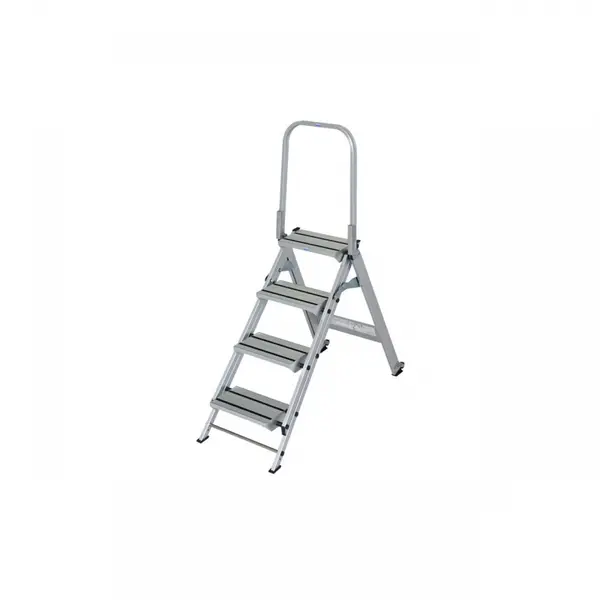Scara pliabila cu trepte late si balustrada, Krause, Stabilo, 2.90m inaltime lucru, 4 trepte