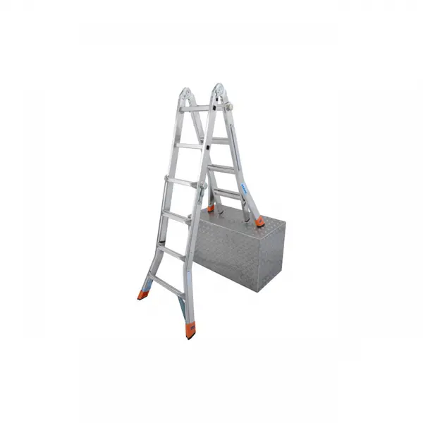 Scara telescopica articulata din aluminiu, Krause, Monto "Telematic", 5.00m inaltime lucru, 4x4 trepte