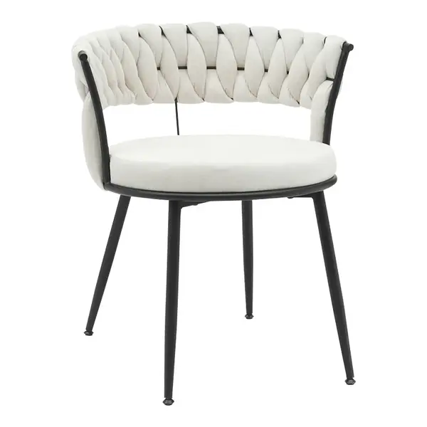 Scaun Alkia din catifea, bej, 60x57x68 cm