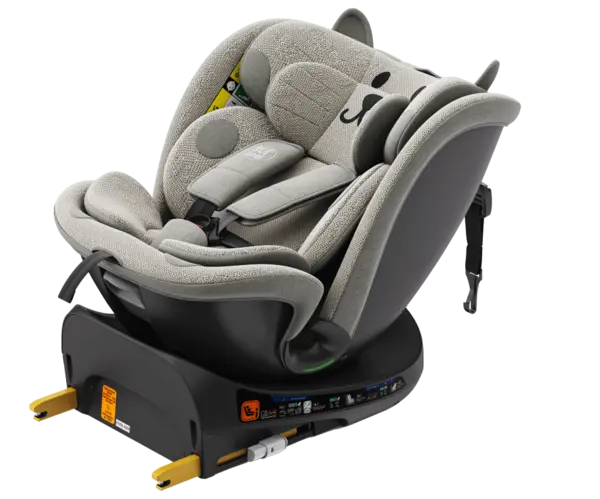 Scaun auto Buf Boof B-Joy Deluxe LightGreyCat iSize cu isofix, pozitie somn 155 grade, rotativ 360 grade, 40-150 cm