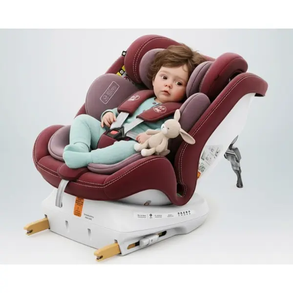 Scaun auto Buf Boof P100 Red, i-size R129, rotativ 360, isofix, 40-150 cm, 0-36 kg