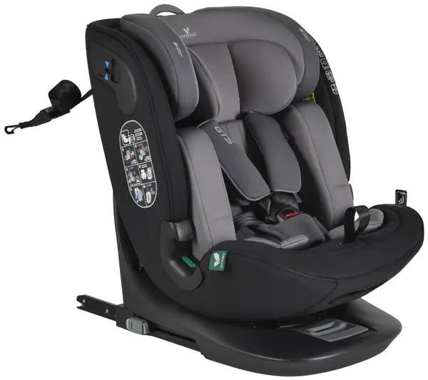 Scaun auto Cangaroo - GTS, 360°, IsoFix, I-Size, 40-150 cm, Charcoal-gray