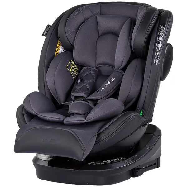 Scaun Auto Chipolino Hypnotic, Isofix, rotire 360, i-Size, 40-150cm, gri inchis KID064372, la doar 739,00 lei