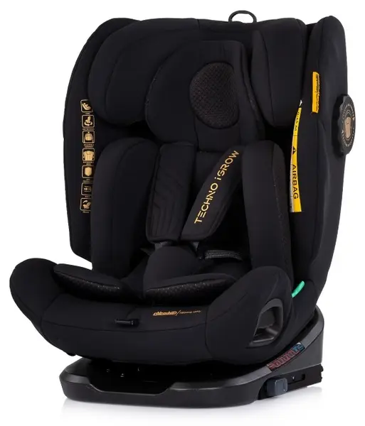 Scaun auto Chipolino - Techno Igrow, 360°, cu IsoFix, i-Size, negru