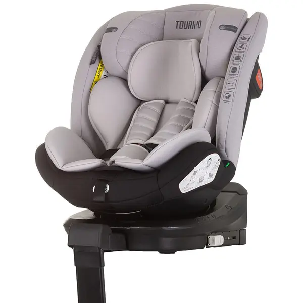 Scaun Auto Chipolino Tourino, i-Size, Isofix, rotire 360, 40-150cm, gri dechis KID060862, la doar 779,00 lei