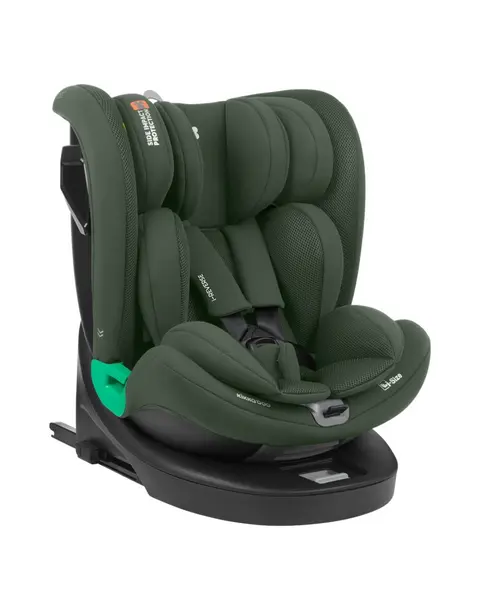 Scaun auto copii KikkaBoo i-Reverse i-SIZE Army Green 40-150 cm cu isofix,sezut rotativ,SPS,top tether,tetiera cu spuma memorie si inaltime reglabila,reductor