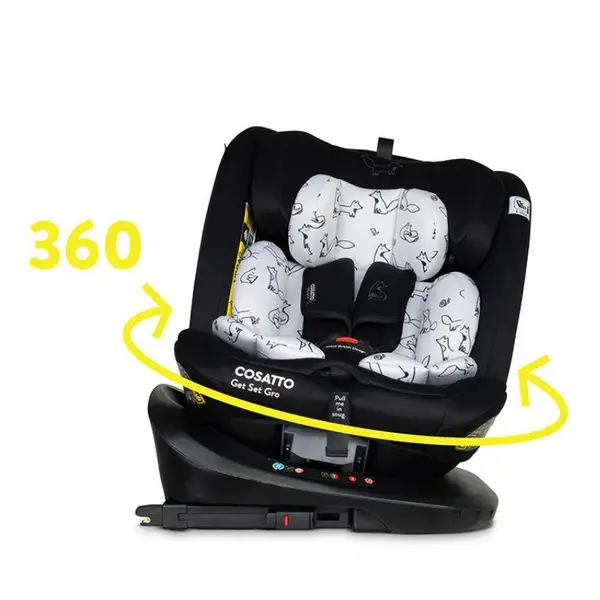 Scaun auto Cosatto Get Set Gro Foxed I-Size Rotativ 360, Spatar si Tetiera reglabile, Husa detasabila, Isofix, TopTether, 40-150 cm