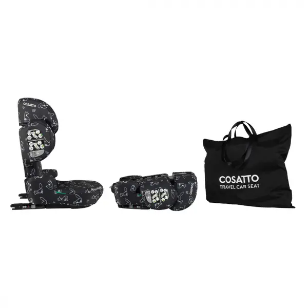 Scaun auto Cosatto Ninja i-Go Foxed 100x150 cm, i-Size, pliere compacta, testare ADAC, material eco, tetiera reglabila, huse detasabile, geanta de transport