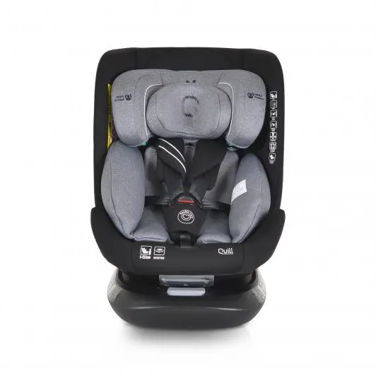 Scaun auto cu Isofix Cangaroo Quill I-size 40-150 cm Grey,Sezut rotativ 360 grade,Spatar reglabil 5 pozitii,Tetiera reglabila 15 pozitii,SIP-Protectie impact lateral,Top tether,Rear Facing pana la 105cm,Centuri de siguranta