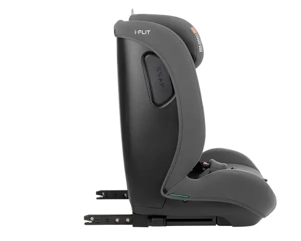 Scaun auto cu isofix KikkaBoo 76-150 cm i-Flit i-SIZE Light Grey,conectori isofix telescopici,tetiera reglabila in 12 pozitii,perna reductor,ghidaj multi centura,SPS-sistem de protectie laterala,top tether,spatar reglabil