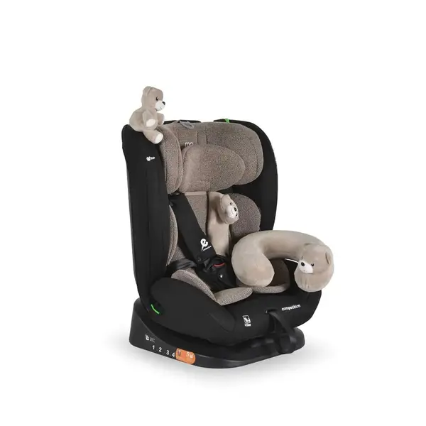 Scaun auto cu jucarie Moni i-Size Competition SIP (40-150 cm) Bej