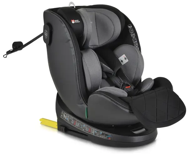 Scaun auto cu opțiune de somn Cangaroo - Castor, i-Size, 40-150 cm, gri