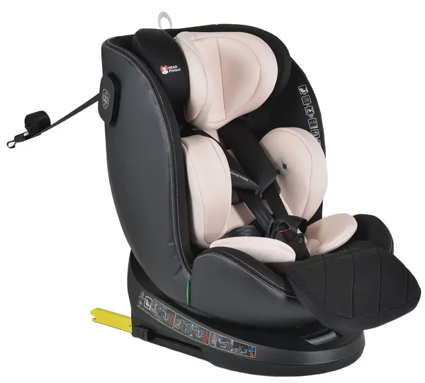 Scaun auto cu opțiune de somn Cangaroo - Castor, i-Size, 40-150 cm, pudra