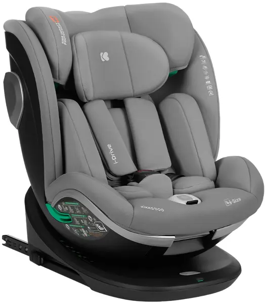 Scaun auto KikkaBoo - i-Drive, IsoFix, i-Size, 40-150 cm, gri deschis