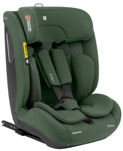 Scaun auto KikkaBoo - i-Flit, IsoFix, i-Size, 76-150 cm, Army Green
