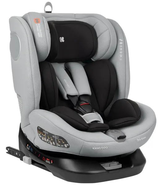 Scaun auto KikkaBoo - i-Moove, IsoFix, i-Size, 40-150 cm, Light Grey