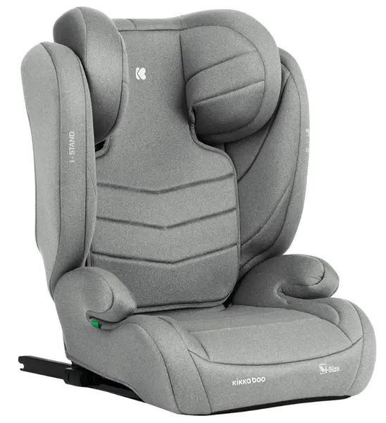 Scaun auto KikkaBoo - i-Stand, IsoFix, i-Size, 100-150 cm, Light Grey