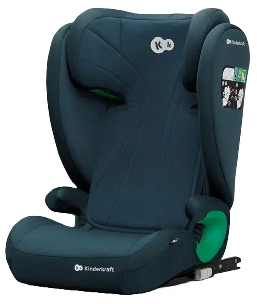 Scaun auto KinderKraft - Junior Fix 2, IsoFix, i-Size, 100-150 cm, Albastru Harbor