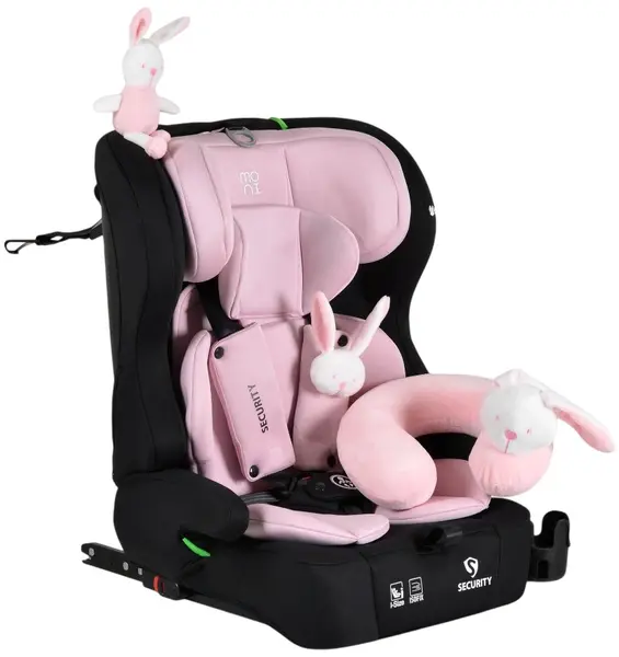 Scaun auto Moni - Security, IsoFix, i-Size, 76-150 cm, Baby-pink