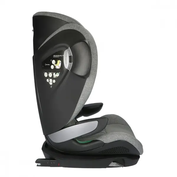 Scaun auto pentru copii Avionaut MaxSpace AirFlow Grey cu spatar reglabil, tetiera ajustabila, testare ADAC