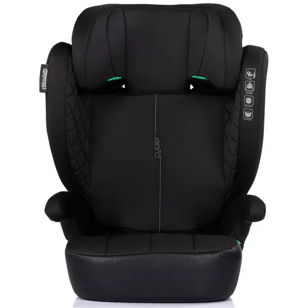 Scaun auto pentru copii Chipolino Cyber Noir 100-150 cm I-Size, husa detasabila, tetiera reglabila