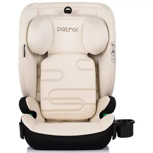Scaun auto pentru copii Chipolino Patrol Cashmere I-Size 100-150 cm cu sistem Isofix, husa detasabila si suport pentru pahar
