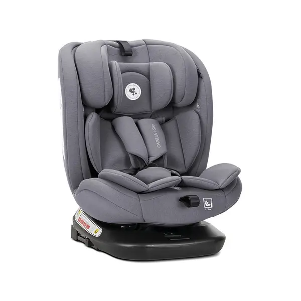 Scaun auto pentru copii i-Size Capella Grey cu isofix, rotativ 360 grade, 0 luni-12 ani, 40-150 cm