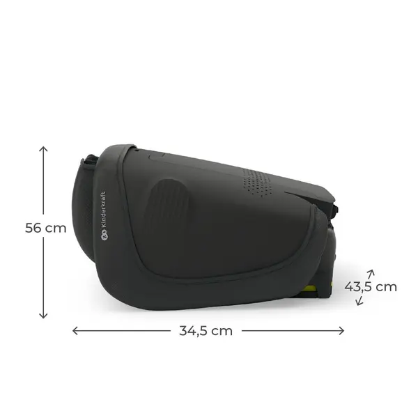 Scaun auto pentru copii Kinderkraft Unity2 Black 100-150 cm, pliabil, i-size, spatar reglabil, tetiera ajustabila