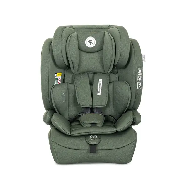 Scaun auto pentru copii Lorelli Adventure Green i-Size, 15 luni-12 ani, 76-150 cm, tetiera reglabila, husa detasabila