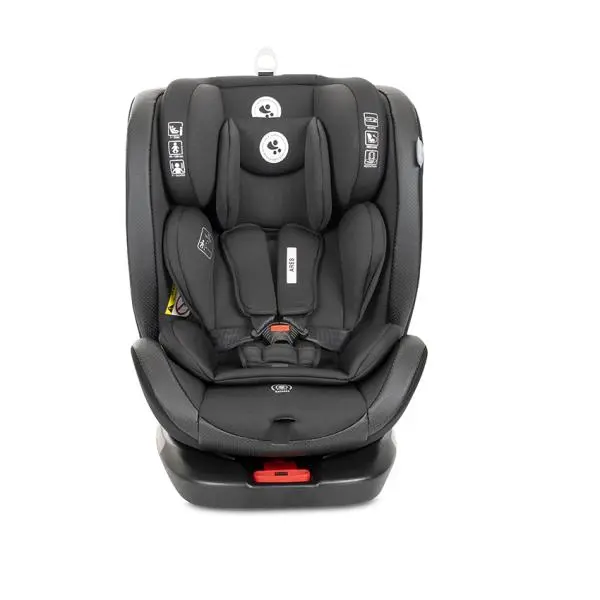 Scaun auto pentru copii Lorelli Ares Black i-Size, isofix, anti rebound bar, rotativ, 40-150 cm, 0 luni-12 ani