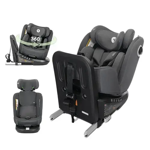 Scaun auto pentru copii Lorelli Auriga, i-Size, Isofix, anti rebound bar, rotativ 360, SPS, 0 luni-12 ani, 40-150 cm, Gri