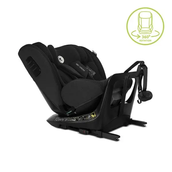 Scaun auto pentru copii Lorelli Monza Black i-Size, isofix, rotativ, reglabil, anti rebound bar, protectie laterala SPS, husa detasabila, 40-150 cm