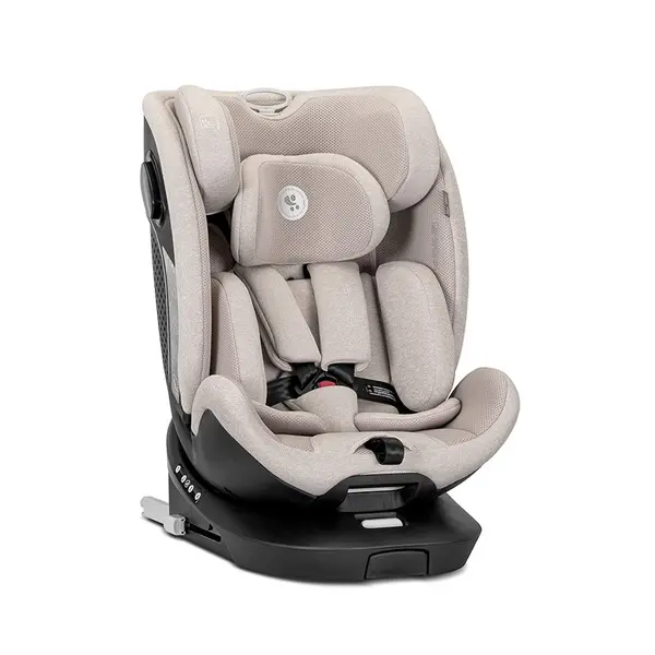 Scaun auto pentru copii Lorelli Perseus Beige i-Size, isofix, baza rotativa, picior de sprijin, EPS Memory, panou de ventilatie, SPS, 0 luni-12 ani, 40-150 cm