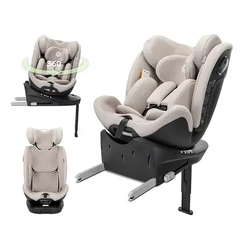Scaun auto pentru copii Lorelli Perseus, i-Size, Isofix, baza rotativa, picior de sprijin, EPS Memory, panou de ventilatie, SPS, 0 luni-12 ani, 40-150 cm, Bej