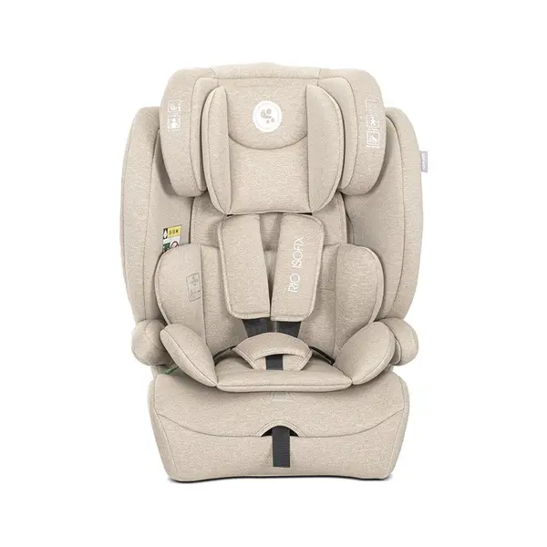 Scaun auto pentru copii Lorelli Rio Beige i-Size, isofix, 15 luni-12 ani, 76-150 cm, tetiera reglabila, husa detasabila