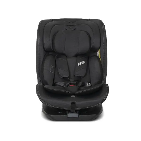 Scaun auto pentru copii Lorelli Rodeo Black i-Size, isofix, rotativ, protectie SPS la impact lateral, 0 luni-12 ani, 40-150 cm