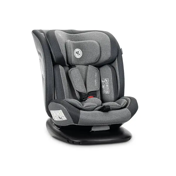 Scaun auto pentru copii Lorelli Sagitta Grey, i-Size, rotativ 360, protectie laterala SPS, spatar reglabil, 0-12 ani, 40-150 cm, SPS