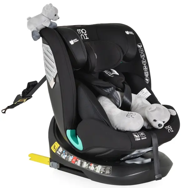 Scaun auto pentru copii Moni - Serengeti, IsoFix, I-Size, 40-150 cm, negru