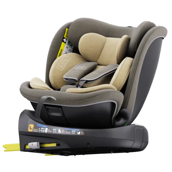 Scaun auto rotativ cu isofix B-Joy Deluxe Buf Boof iSize 40-150 cm lightbrown