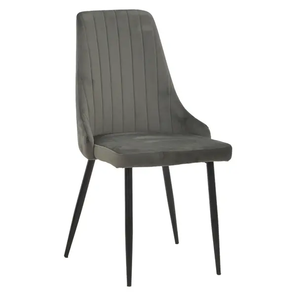 Scaun Azori catifea Gri, inchis, 49x55x85 cm