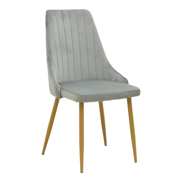 Scaun Azori, Pako World, Catifea, Gri, 49x55x85 cm