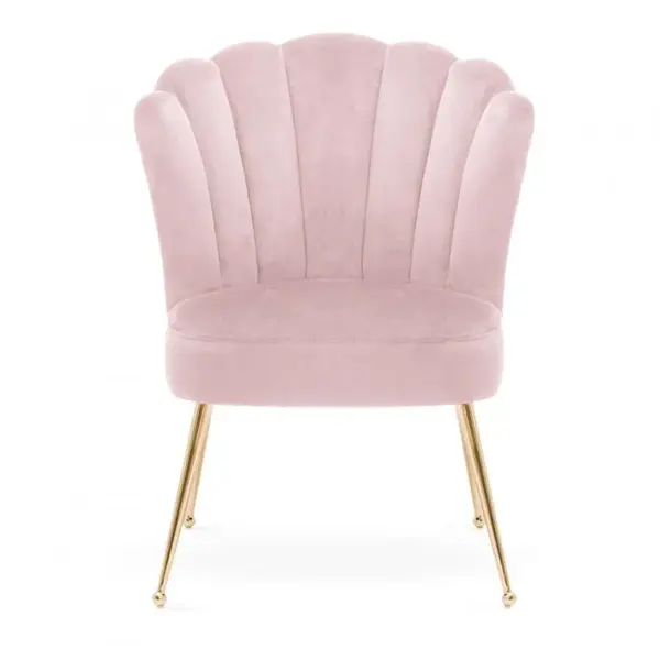 Scaun Bolonia velvet roz/gold - H90