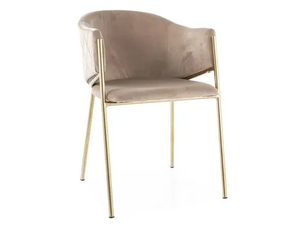 Scaun Bono velvet bej Blu28/gold