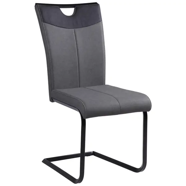 Scaun Bucatarie din metal, textil, antracit, gri, negru