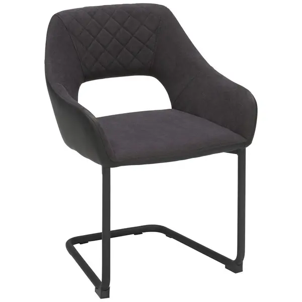 Scaun Bucatarie din metal, textil, antracit, negru