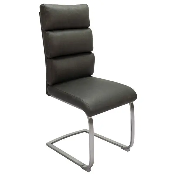 Scaun Bucatarie din metal, textil, gri, culoare inox