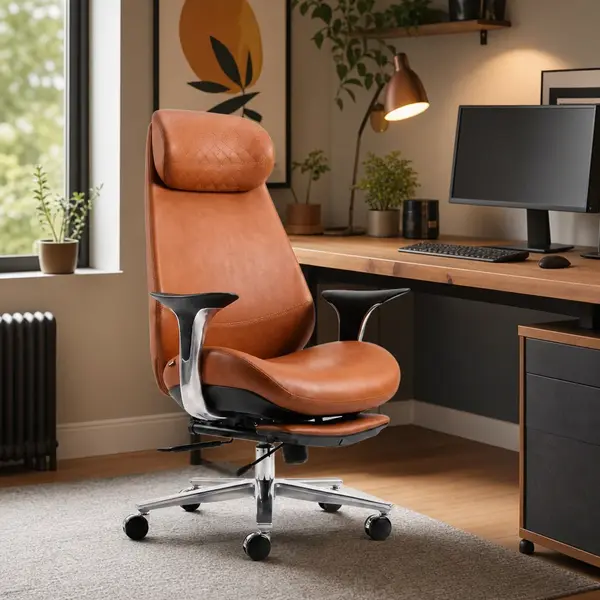 Scaun Business Premium, Ergonomic, cu Spatar Inalt si Suport Lombar Ajustabil